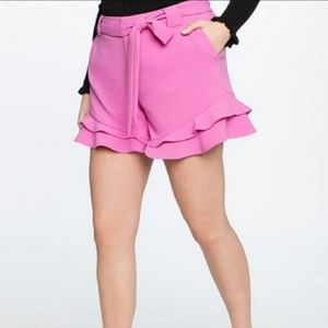 Eloquii Pink Ruffle Shorts